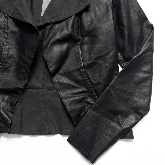 KZ_K Studio Drape Leather Jacket Black Size XS NEW NWT - Picture 6 of 13